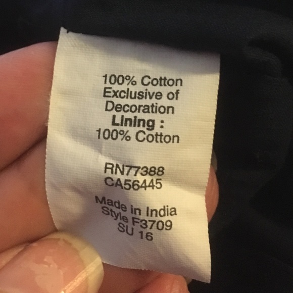 Navy crinkle cotton drawstring shorts w/silver emb - Picture 7 of 8